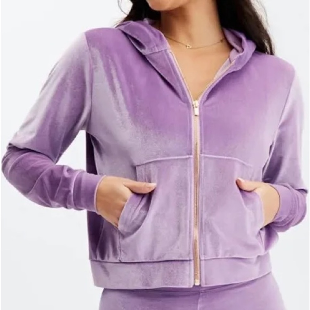 Fabletics Donna Velour Hooded Jacket Euc Small - image 1